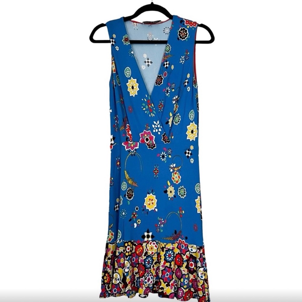 Emilio Pucci Blue Floral Midi Dress
